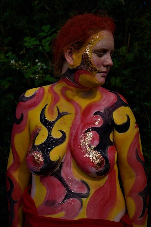 model Pure Warrior Maiden theme modelling photo taken by @Pure_Worrior_Maiden . body art body painting.