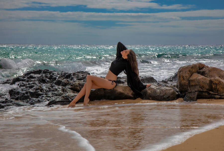 model EvelinaD swimwear modelling photo taken at Fuerteventura taken by Alessio Sera
