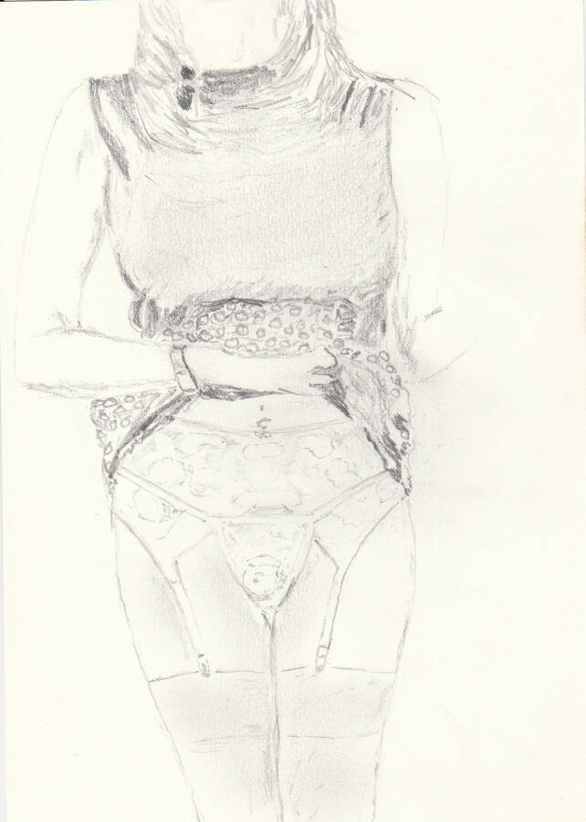 artist Draw lingerie modelling photo
