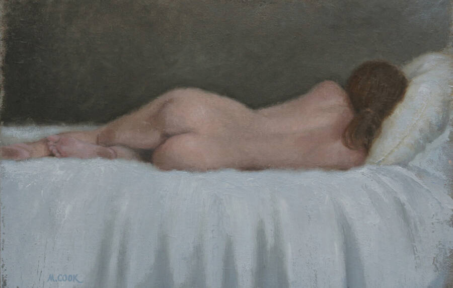 artist Artist Martin nude modelling photo. asleep.